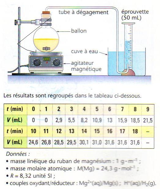 Raction entre magnsium et acide chloridrique