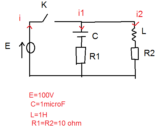 Conditions initiales d\'un circuit RLC parallle 