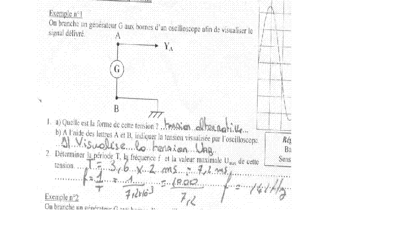 Etudes de quelques oscilliogrammes