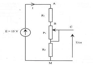 Etude d\'un diviseur potentiometrique