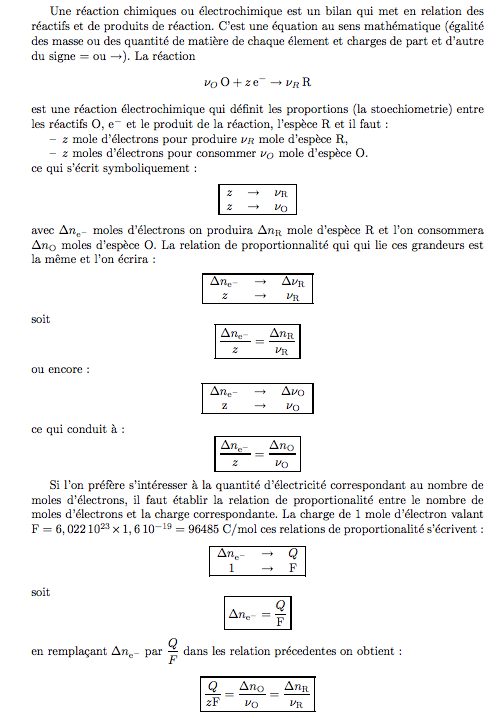 quantit d\'lecticit : lectrolyse