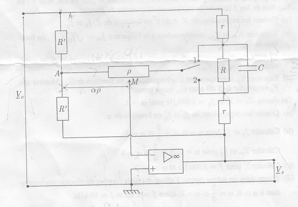 un exercice d\'electrocintique avec un potentiomtre