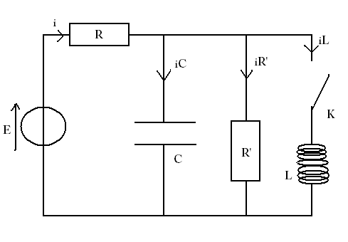 Dterminer intensits et tensions circuit RLC pour t<0 et t>0