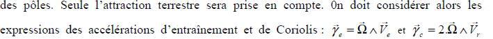 Exercice Coriolis et Rf Gocentrique