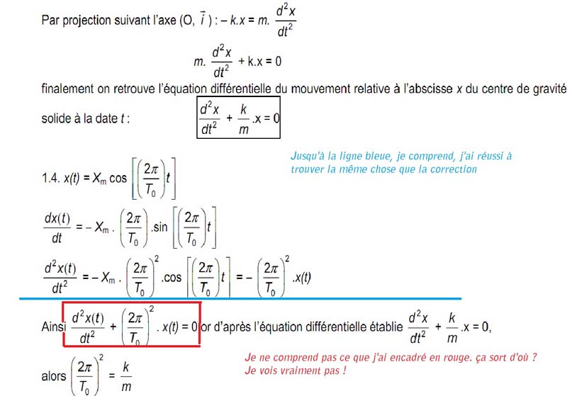 Oscillateur / vrifier la solution de l\'qua diff