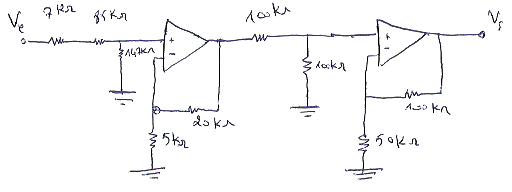 Calcul gain d\'Amplificateur oprationnel