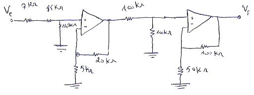 Calcul gain d\'Amplificateur oprationnel