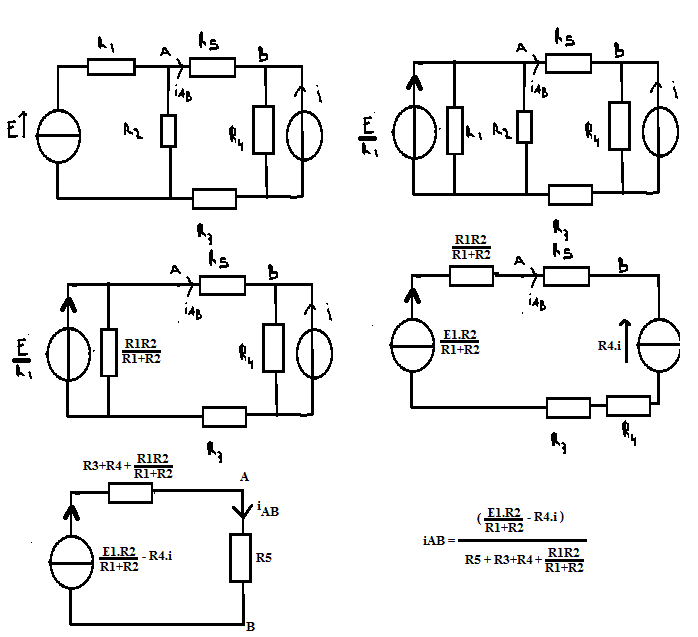 Circuit avec Thevenin et Norton