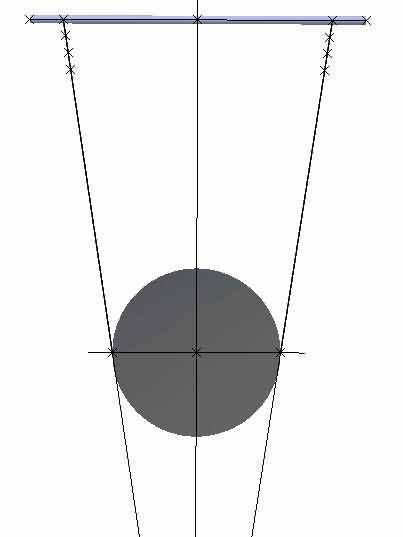 equilibre solide suspendu par 2 cables de longueurs differe