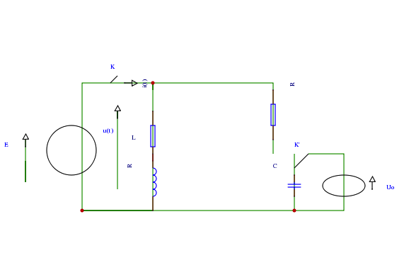 Conditions initiales d\'un circuit RLC parallle 