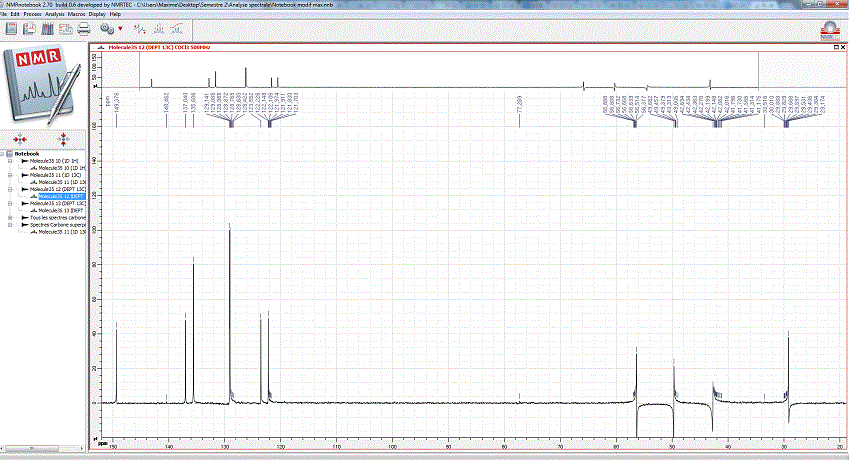 Analyse de spectres (IR, RMN, de masse) d\'une molcule  tr