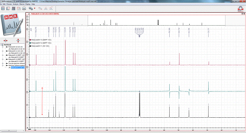 Analyse de spectres (IR, RMN, de masse) d\'une molcule  tr