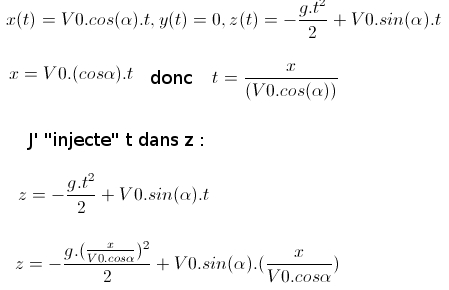 quations horaires  l\'quation du mouvement