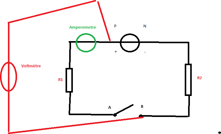 tude d\'un circuit (exercice premire S)