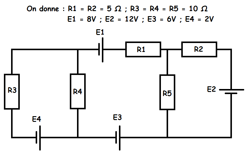 Exercice d\'lectricit circuit en rgime continu