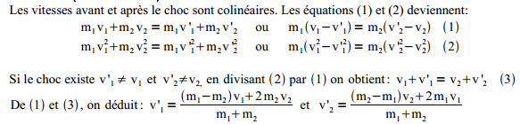 quantit de mouvement/Energie cintique