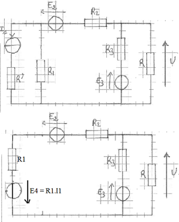 Calcul d\'une tension dans un circuit (avec le thorme Thev
