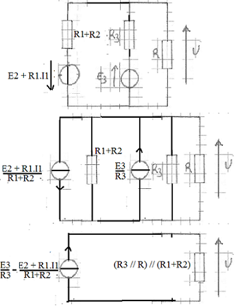Calcul d\'une tension dans un circuit (avec le thorme Thev