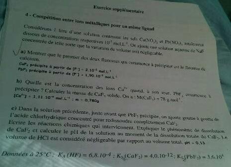 Comptition entre ions mtalliques pour un mme ligand