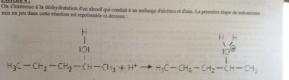 Dsydratation alcool qui conduit  mlange d\'alcne et eau