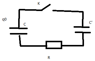 Decharge d\'un condensateur dans un autre