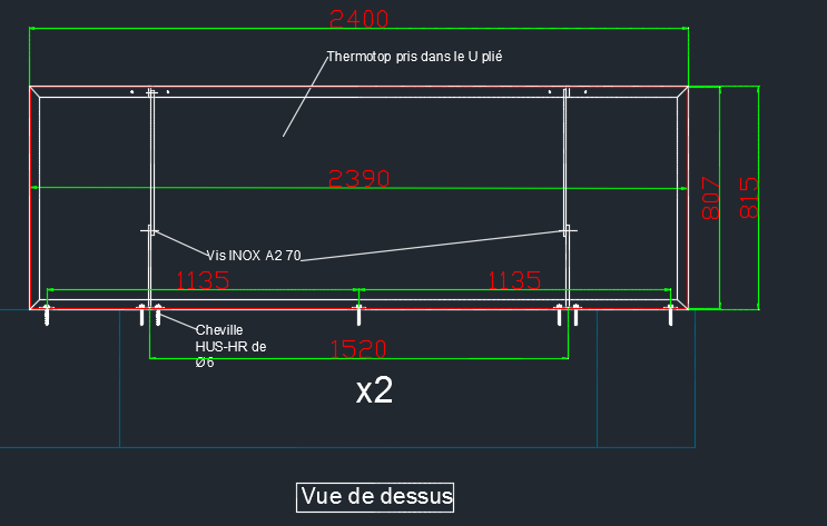 Dimensionnement casquette mtallique