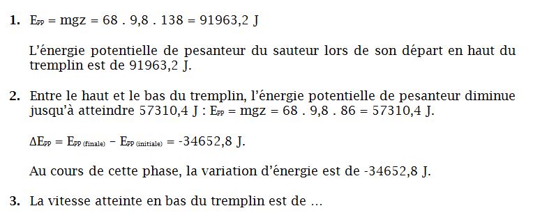 Appliquer le principe de conservation de l\'nergie