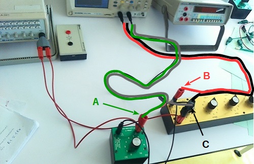 Brancher les fils d\'un oscilloscope