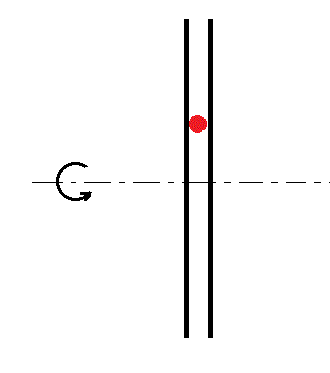 vitesse d\'une bille dans un tube en rotation