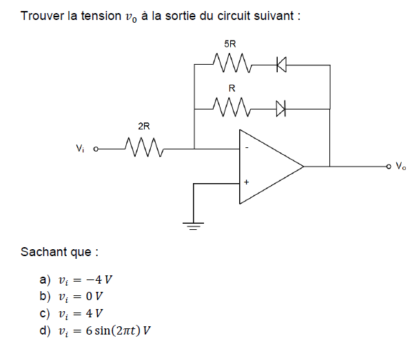 Amplificateur oprationnel avec diodes