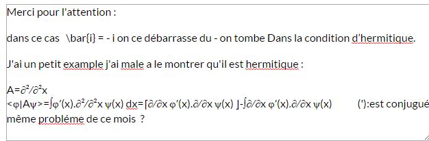Operateur hermitique