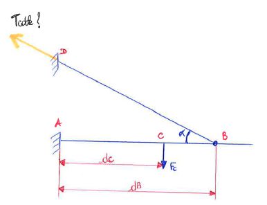 Tension cable hauban