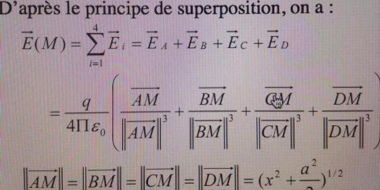 champs lectrique vecteur formule