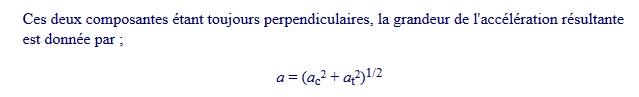 Acclration pendule simple