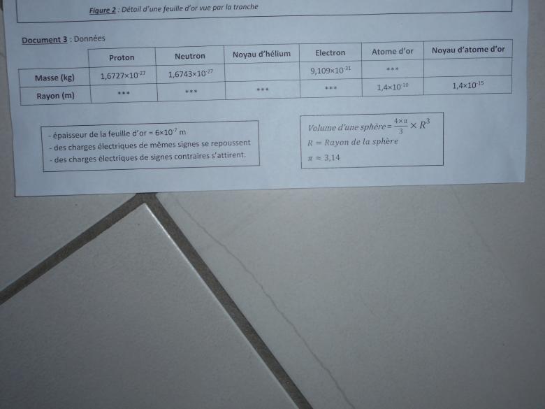 masse d une tete d pingle