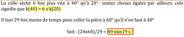 Temps de schage d\'une colle