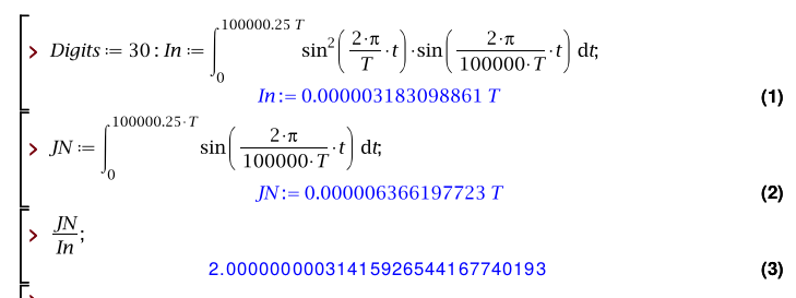 calcul integrale de sin(w0.t) par sin(w1.t)