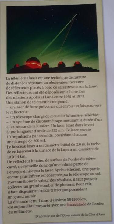 La tlmtrie laser et la Lune