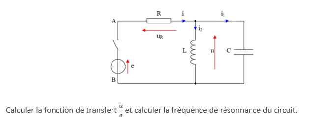 Exercice fonction de transfert / frquence de rsonnance
