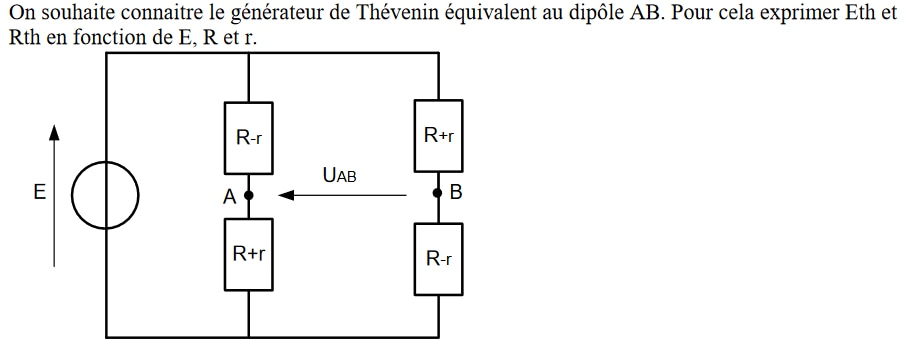 Exercice circuits electrique quivalence