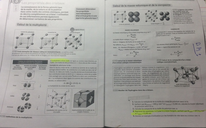Devoir cristaux (physique -chimie)
