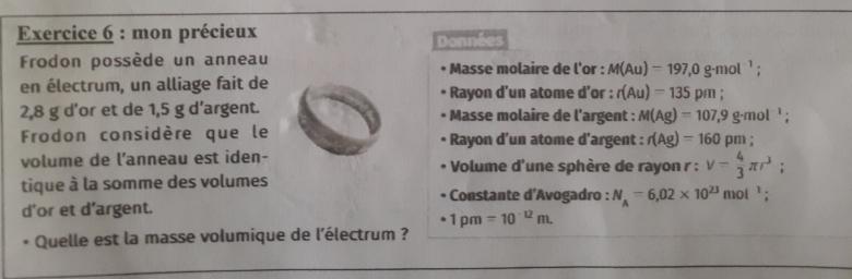 Exercice quantit de matire