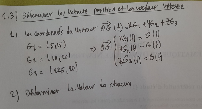 Physique - vecteur vitesse et vecteur vitesses