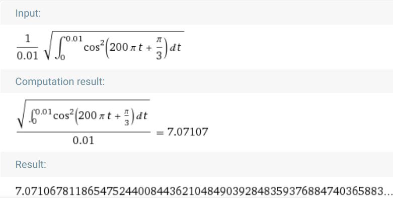 Calcul d\'une valeur efficace