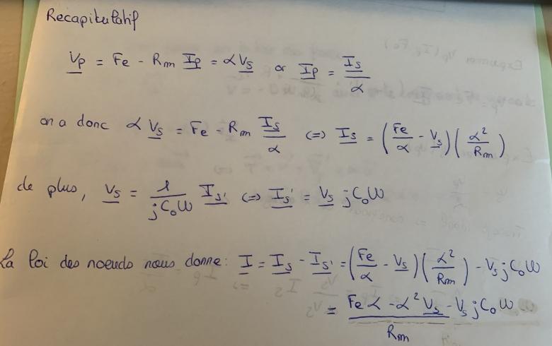 Calcul de tension de sortie