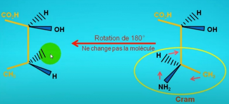 Molcule Cram : Rotation et Permutation pair