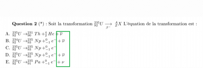 Equation radioactivit