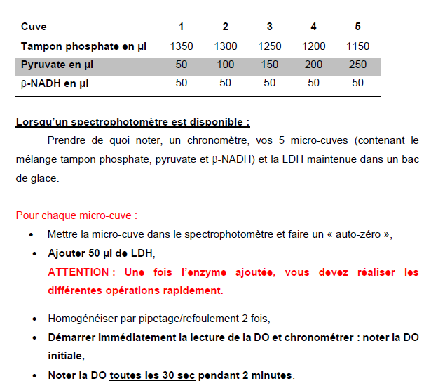 Concentration de pyruvate