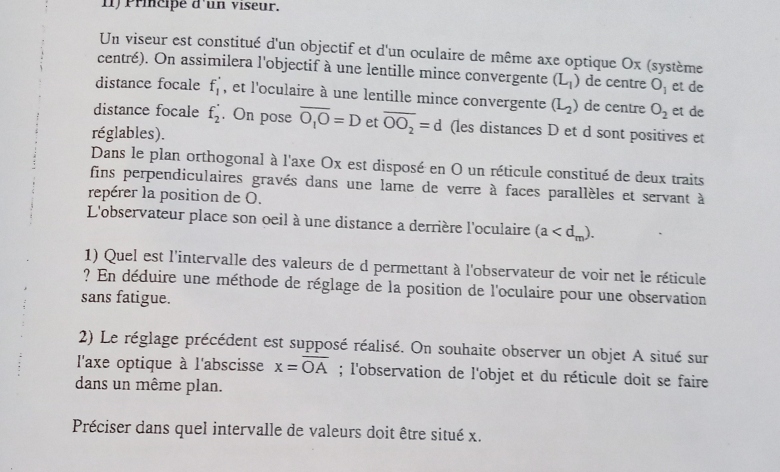 Principe d\'un viseur (optique gomtrique)