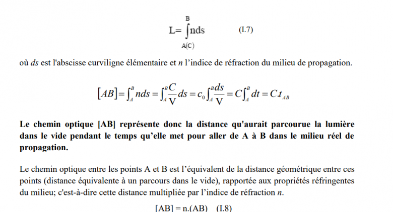 Chemin optique